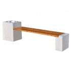 Architectural concrete bench with 40L bin