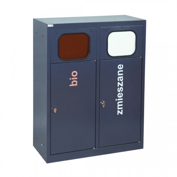 2-module waste segregation station Eco Estri 2 x 60L with flaps