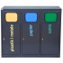 3-module waste segregation station Eco Estri 3 x 60L with flaps