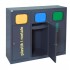 3-module waste segregation station Eco Estri 3 x 60L with flaps