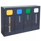 4-module waste segregation station Eco Estri 4 x 60L with flaps