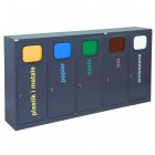 5-module waste segregation station Eco Estri 5 x 60L with flaps