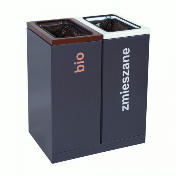 2-module waste segregation station Eco Star 2 x 60L