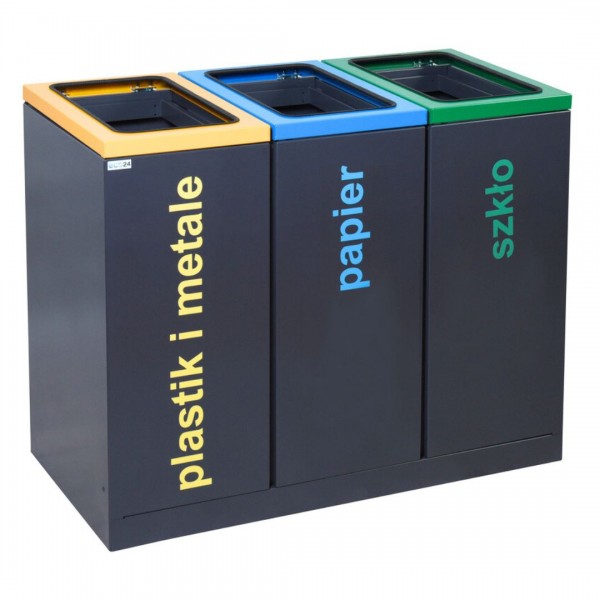 3-module waste segregation station Eco Star 3 x 60L