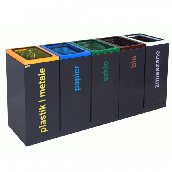 5-module waste segregation station Eco Star 5 x 60L