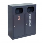2-module waste segregation station Eco Estri 2 x 60L galvanized