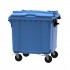 4-wheel waste container 1100 L ESE Split Lid with ”flap in flap" blue