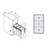 Pull-out waste segregation bin 3 x 9 L (30 cm)
