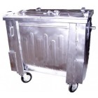 Metal waste container 1100 L flap in flap