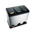 Three-chamber waste segregation bin 45L