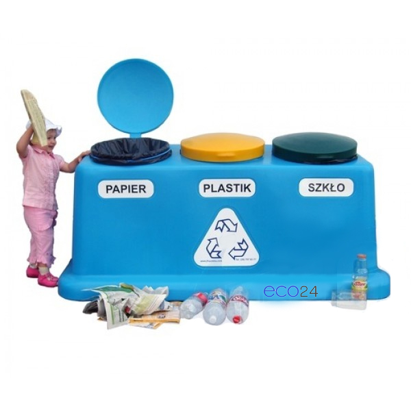 Waste Segregation Container 3 x 120L Trojak Standard