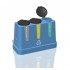 Waste segregation container 3 x 120L Trojak Mini with educational board