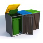 Housing for waste containers with a capacity of 3 x 240 L